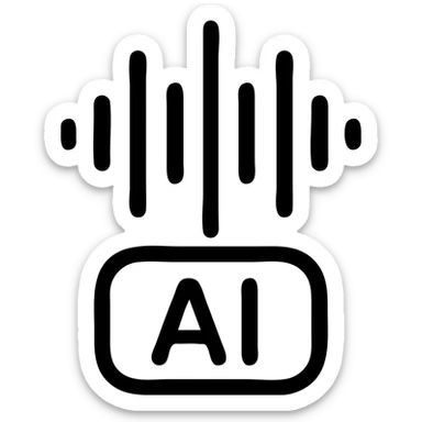 AI soundwave symbol, minimal, monochrome, clean lines, no background sticker