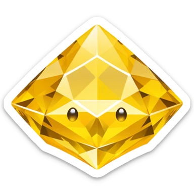 Keep the original emoji style and shape exactly the same.
Change the diamond color to a bright yellow.
Flat emoji style, clean vector look, no extra elements, no text, transparent background. sticker