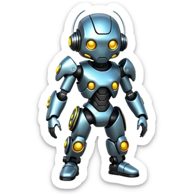 Cyberpunk complex glossy shiny alloy aesthetic-scenery-Fakémon-creature (full body) sticker