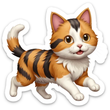 Cat Running Away from Dog sticker