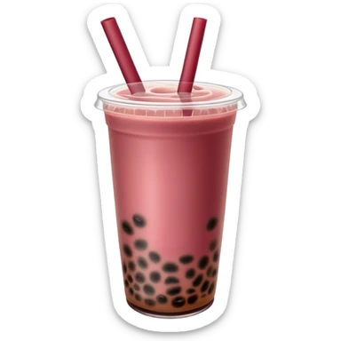 Bubble tea burgundy color  sticker