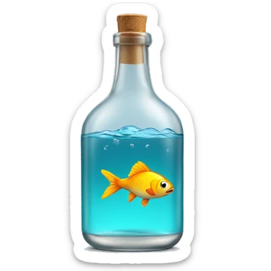 Fish in a alcohol bottle  sticker