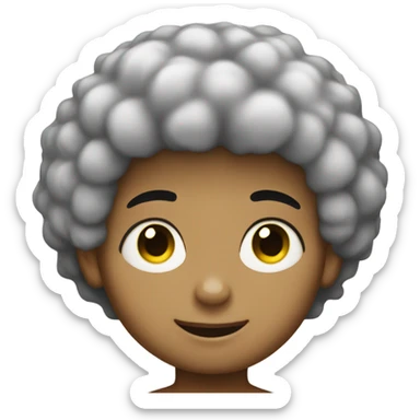 Light skin boy with Afro  sticker