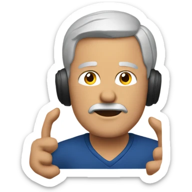 Middle aged man watching America football sticker