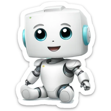 Baby robot in diapers sticker