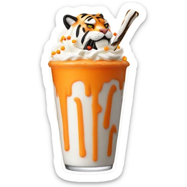 Tiger themed milk shake sticker