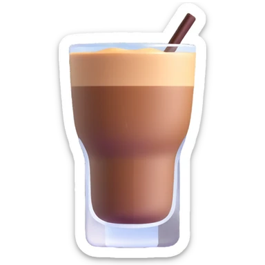 Cortado espresso drink in a small Gibraltar glass, milk and espresso coffee sticker