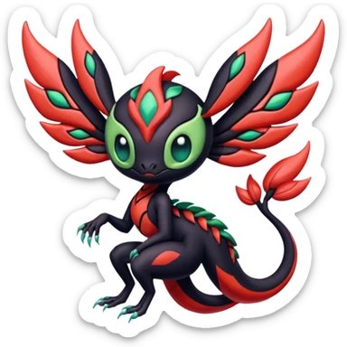 Colorful Exotic Meloetta-Yveltal-Virizion-Venom-Stitch-Fakémon-creature-hybrid sticker