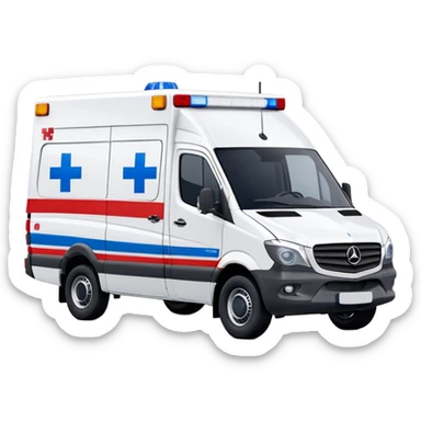 Ambulance - Mercedes-Benz Sprinter (Model Year: 2018) (Iconic Colour: White with red and blue markings) sticker