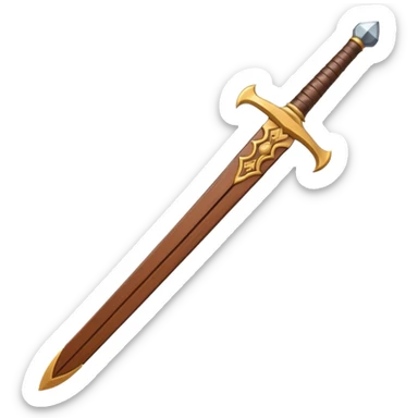a sword made from wood sticker