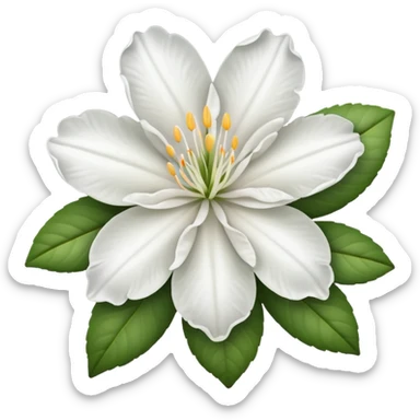 the white  azalea flower sticker