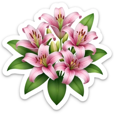 lily flowers pink bouquet  sticker