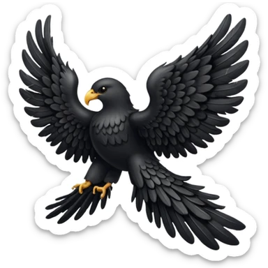 Left black angel wing sticker