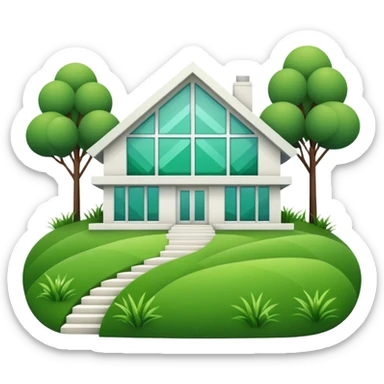 modern house on te hill sticker