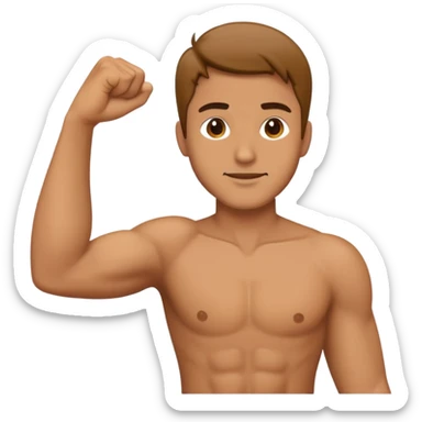 A guy swinging his right arm across body sticker