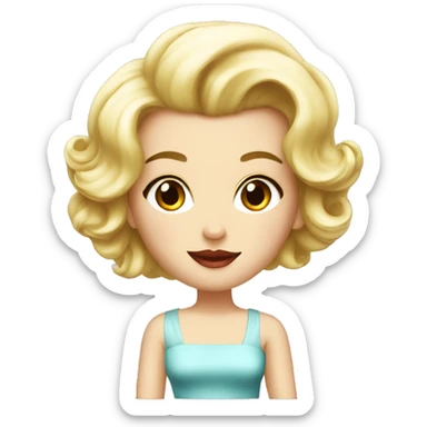 tete femme coiffure style marilyn sticker