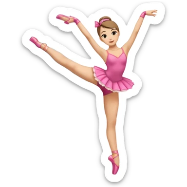 Una chica con vestuario de bailarina urbana con las piernas flexionadas, el dedo índice en la boca, el tren superior inclinado hacia la izquierda y con la cadera proyectada hacia la izquierda sticker