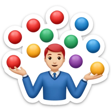 can some of the juggling balls faces (depicting customers and stakeholders) sticker