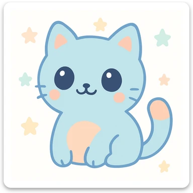cute cat, simple and friendly style, adorable and charming sticker