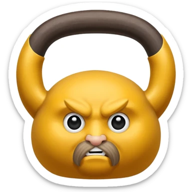 Kettlebell con la cara de una vikinga con dos trenzas rubias y cara de venganza sticker