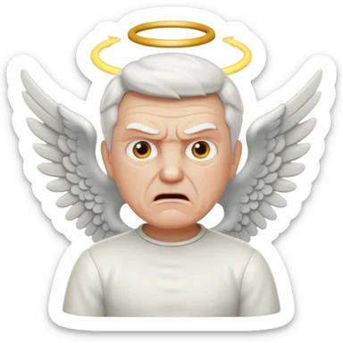 No real face angry older white male Italian animated angel I don't want a real face sticker