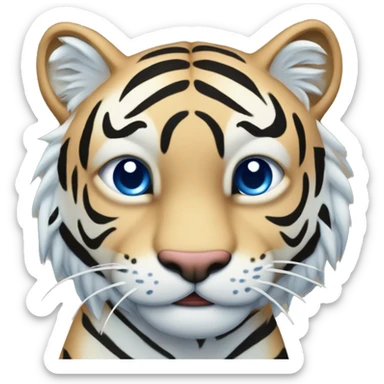 creame un tigre con rayas azul saltando a la derecha sticker