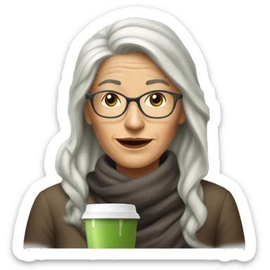 40-years old lady hate matcha latte  sticker