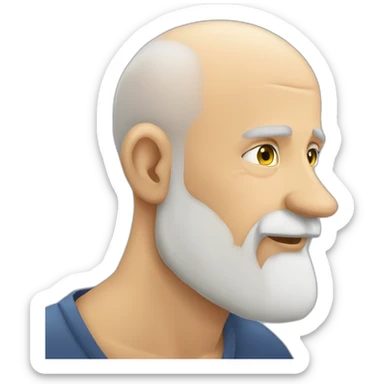 older buzz cut European white bearded  man kissing bald older Ethiopian bearded  man sticker