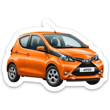 Make an emoji of an orange Toyota aygo that says “when I grow up I want to be a ŠKODA” sticker