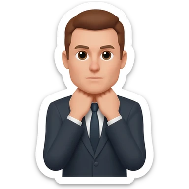 a rich person with their arms crossed and their hands holding the front of their r neck sticker