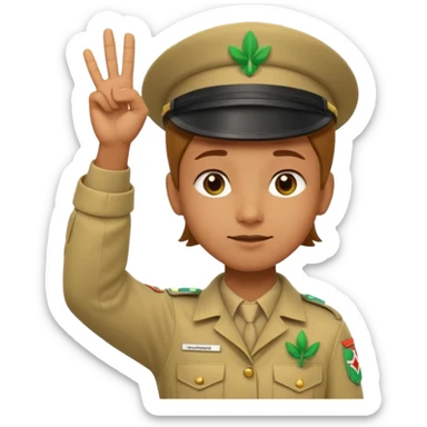 “Emoji-style person in a scout uniform making a balancing gesture with both hands. One hand holds a red cross (not allowed), the other a green checkmark (allowed). Thoughtful expression, simple clean emoji design, centered, transparent background.” sticker
