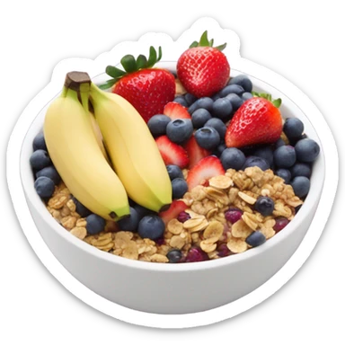 Açaí bowl with banana strawberry granola blueberries  sticker