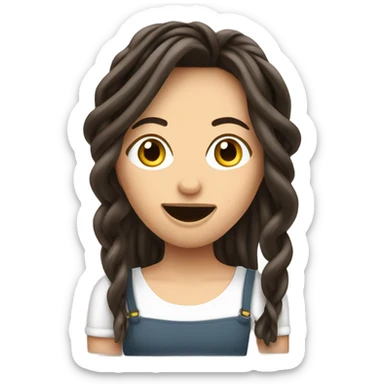 Gorgeous brunette with linguine in her mouth sticker