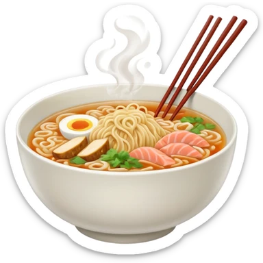 ramen bowl with two chopsticks sticker