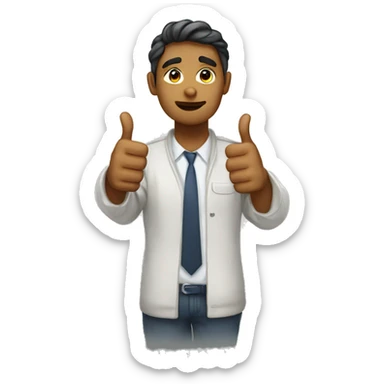 tired non gender person thumbs up sticker