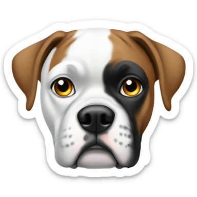 White boxer with heterochromia sticker