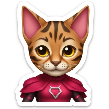 Bengal cat dressed like the scarlet witch sticker