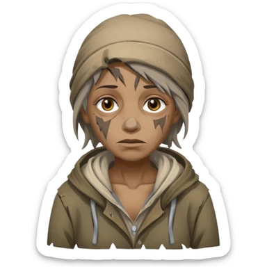 a homeless woman sticker