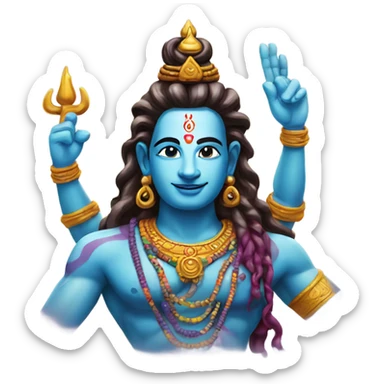 colorful hindu god shiva sticker