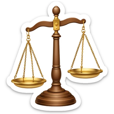 Scales of justice balanced with gavel sticker