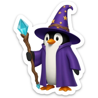 Penguin Wizard sticker