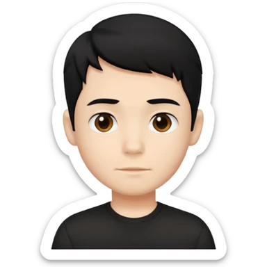 A roblox Avatar whit sleek hair and black shirt      boy sticker