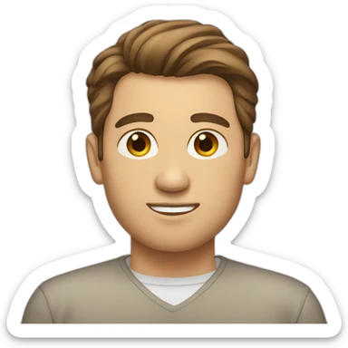 Man with brown hair tied back to his neck sticker