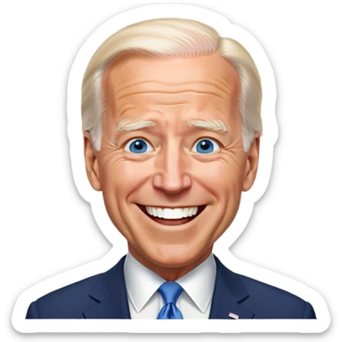 Joe Biden blue eyes laughing suit sticker