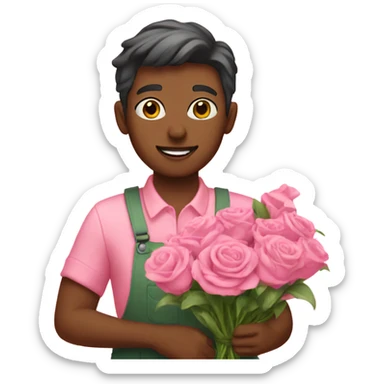 pink florist sticker