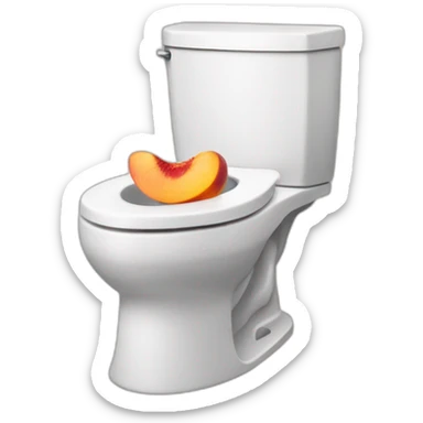 toilet bowl with peach emoji on top sticker