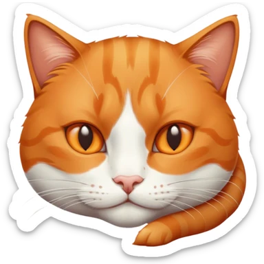 Orange weise Katze liegt  sticker