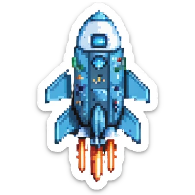 Rocket with fins sticker