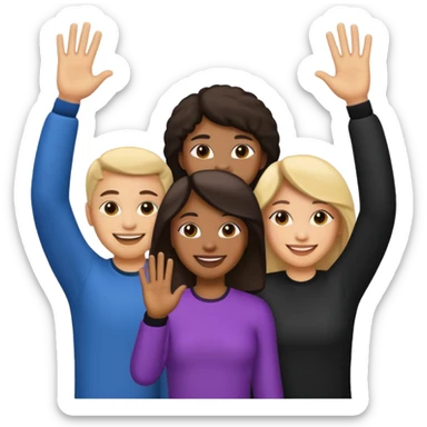 Foursome mmff emoji of black people enony sticker