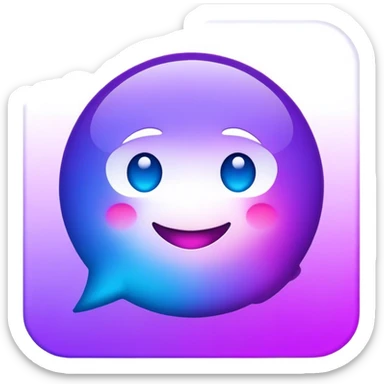 Messenger chat app purple blue sticker